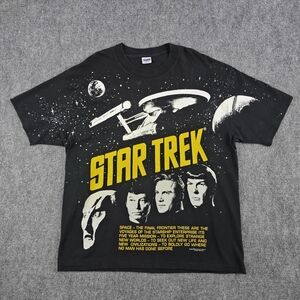 Vtg 1993 Star Trek Sports Stuff XL NCC-1701 The Final Frontier Kirk Spock TEE